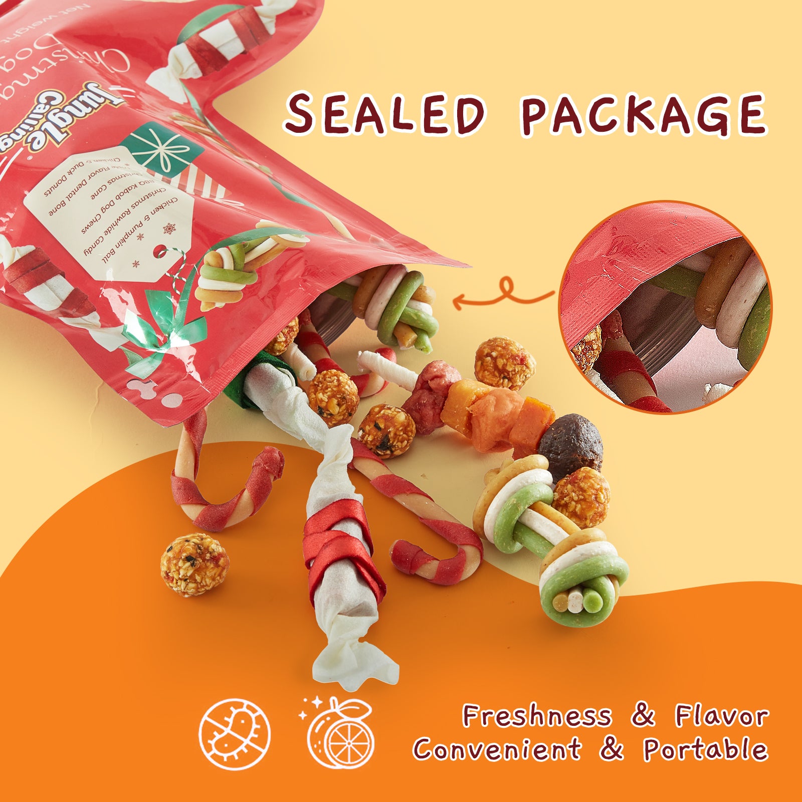 Christmas Dog Treats Variety Pack 20+ Count, Holiday Stocking Xmas