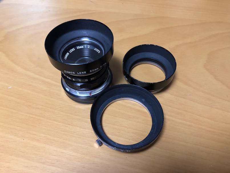 キャノン-L 35mmF2.8純正メタルフード付き キャノン-L 35mmF2.8純正