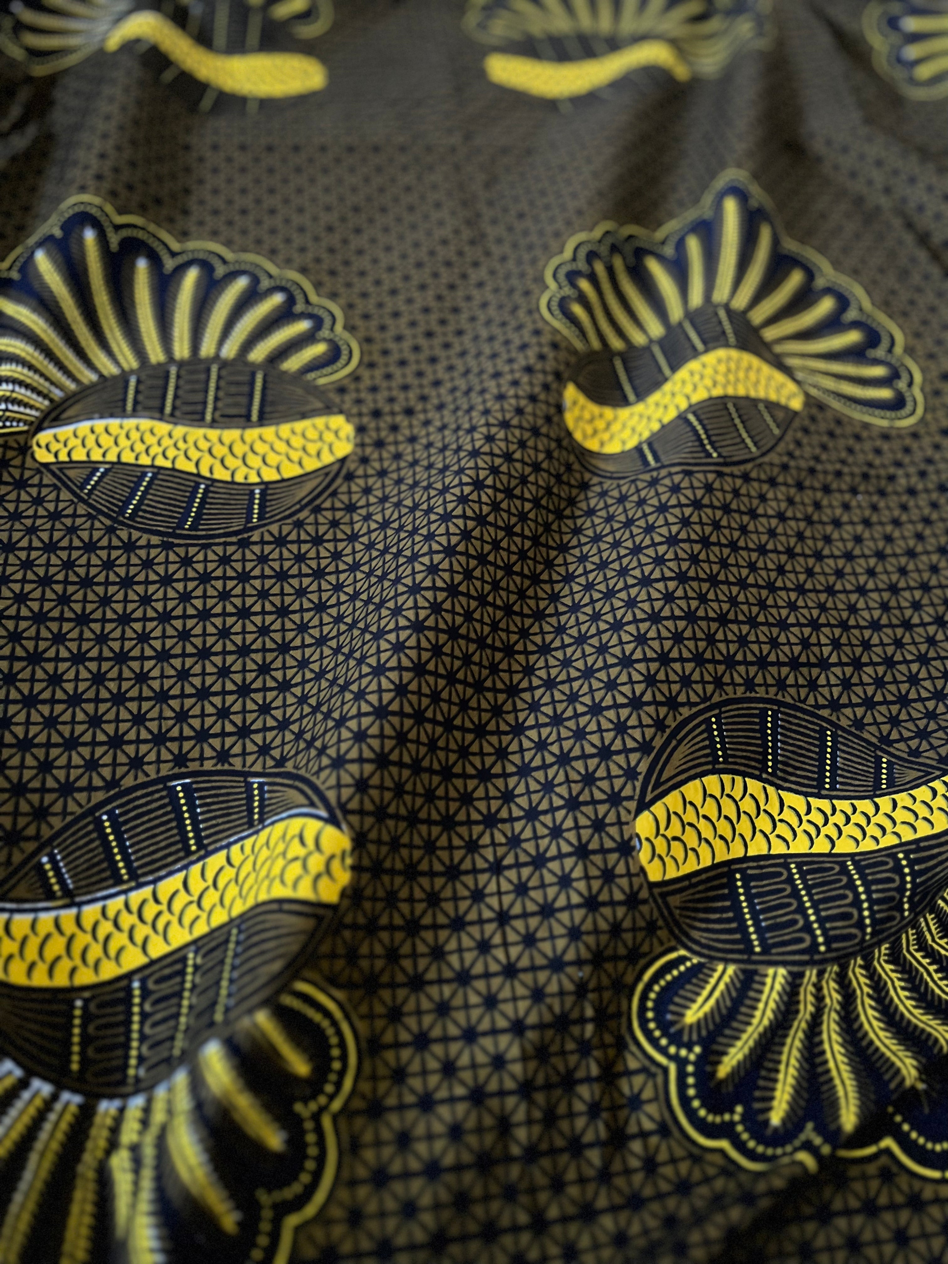 受注生産】ボリューム袖ワンピース（バナナの王様柄） – アフリカン