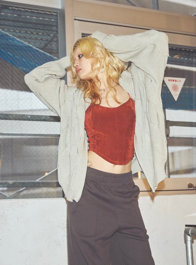 Rhombus Pleated Cardigan – JUEMI