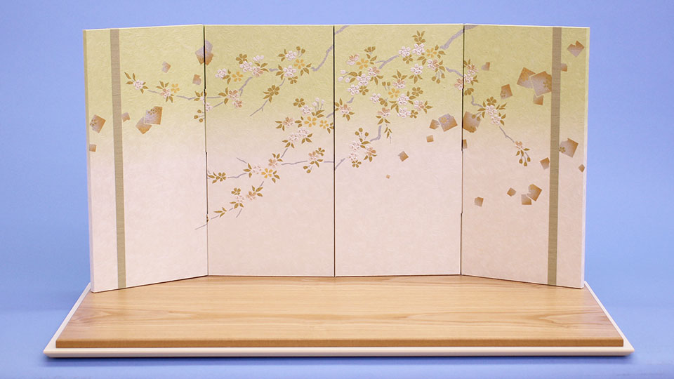 雛人形・平台屏風セット 幅60cm 20号 グリーン蒼桜 – 寿鳳人形の東芸