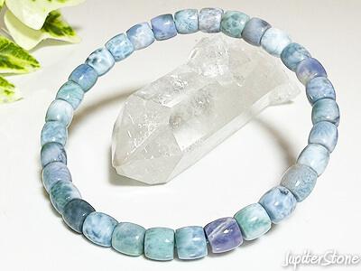 ドミニカ産・パープルラリマー5A（俵形・Sサイズ粒）ブレスレット