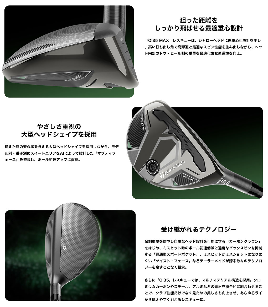 テーラーメイド Qi35 MAX RESCUE レスキュー ユーティリティー メンズ