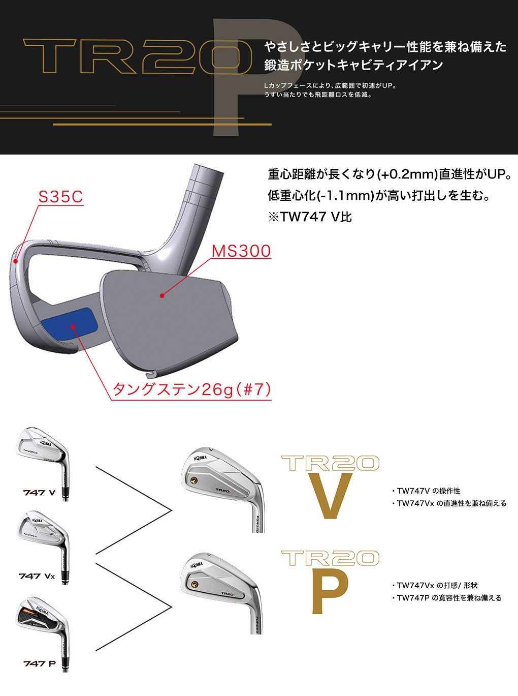 本間ゴルフ T//WORLD TR20P 北米仕様モデル アイアン 5本セット(7-11