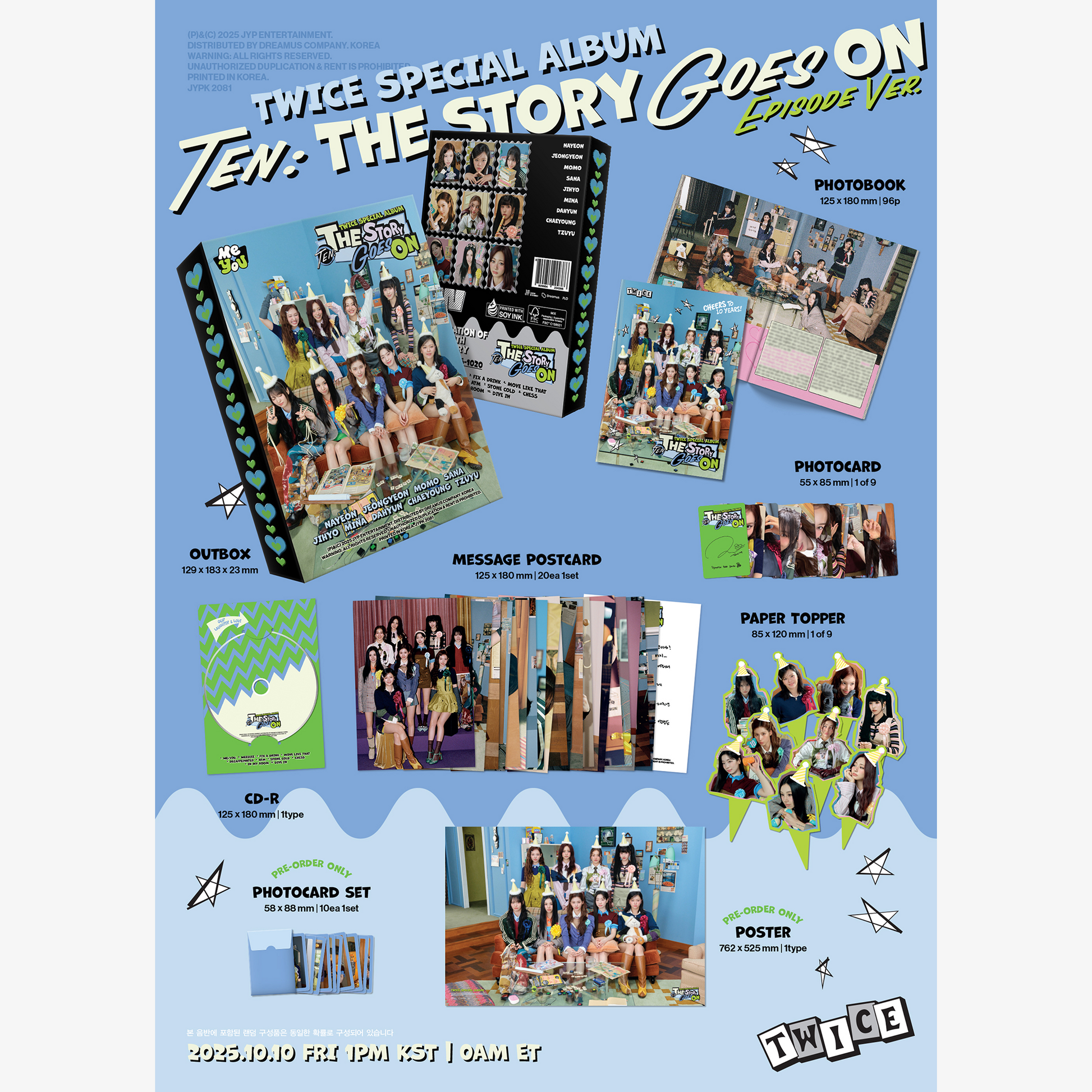 TWICE SPECIAL ALBUM『TEN: The Story Goes On』全形態セット – JYP