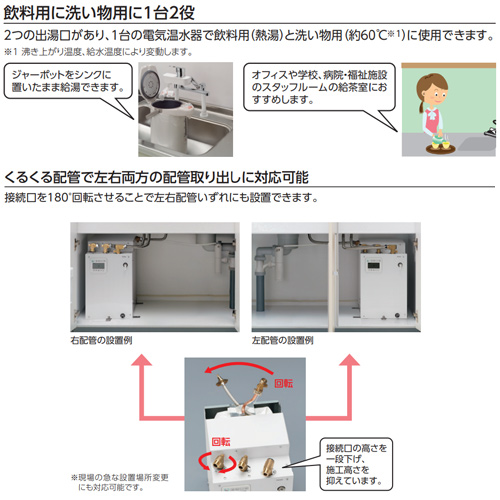 REKB25A22SW35D｜TOTO小型電気温水器 湯ぽっと[床置設置][先止式]