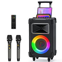 JYX 500-watt Karaoke Machine T8 with 2 Wireless Microphones for Adults