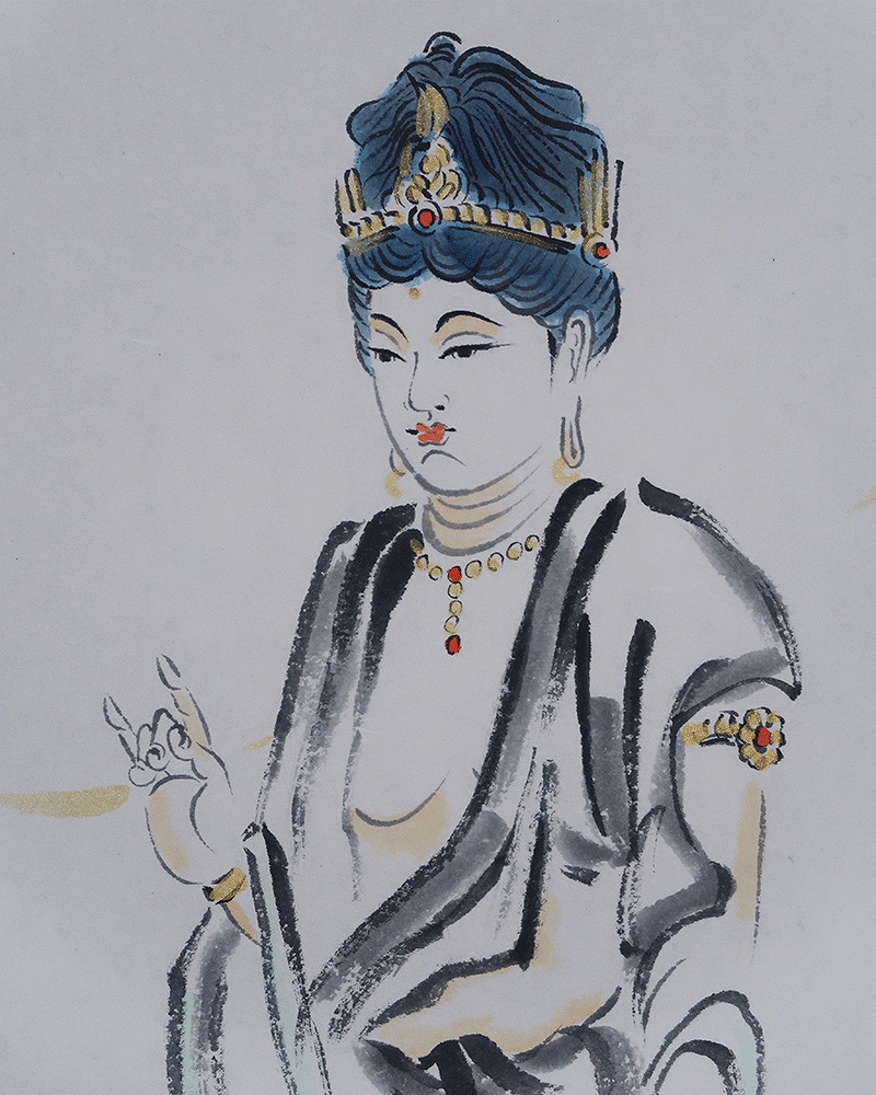 模写/栖巌/観音像図/布袋屋掛軸HD-530 模写/栖巌/観音像図/布袋屋掛軸