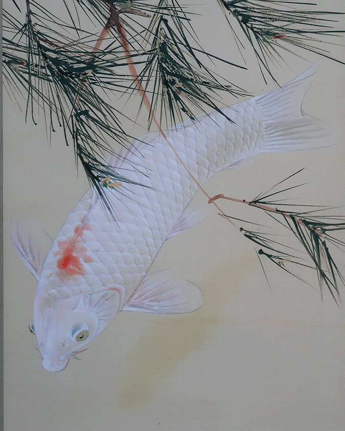 時田直善 松鯉 | 掛軸(掛け軸)販売／表装ご依頼は掛軸いっぷく掛軸