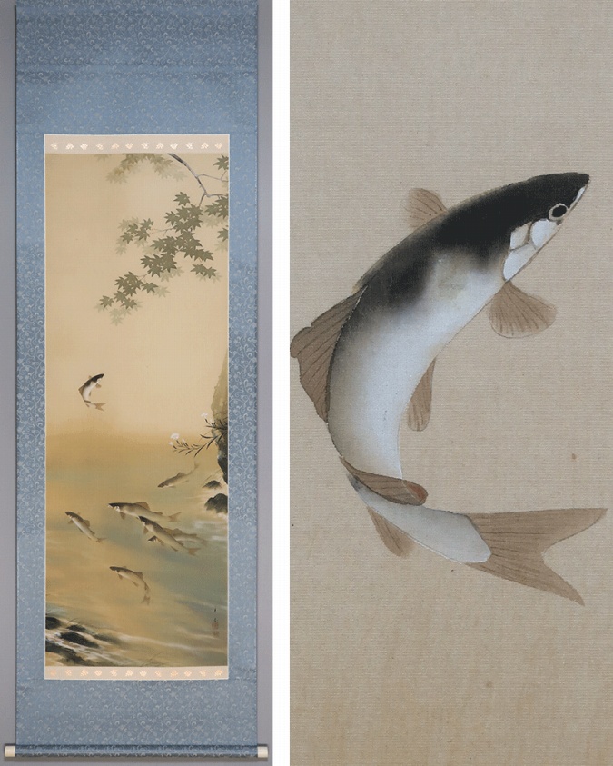 小林立堂 清流香魚 | 掛軸(掛け軸)販売／表装ご依頼は掛軸いっぷく掛軸