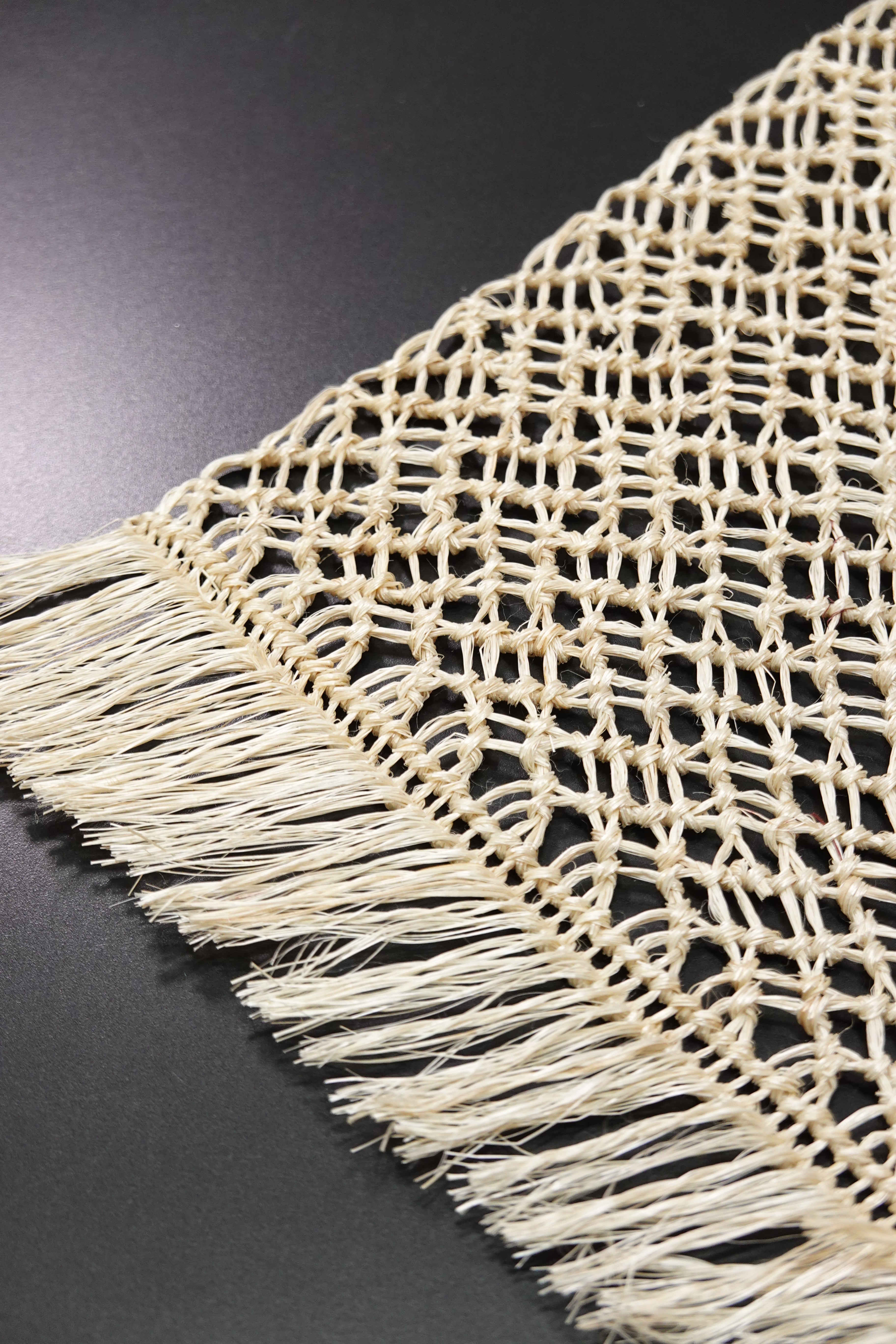 誉田屋源兵衛】 半巾帯 芭蕉紗綾形 生成り – きものKUREHA