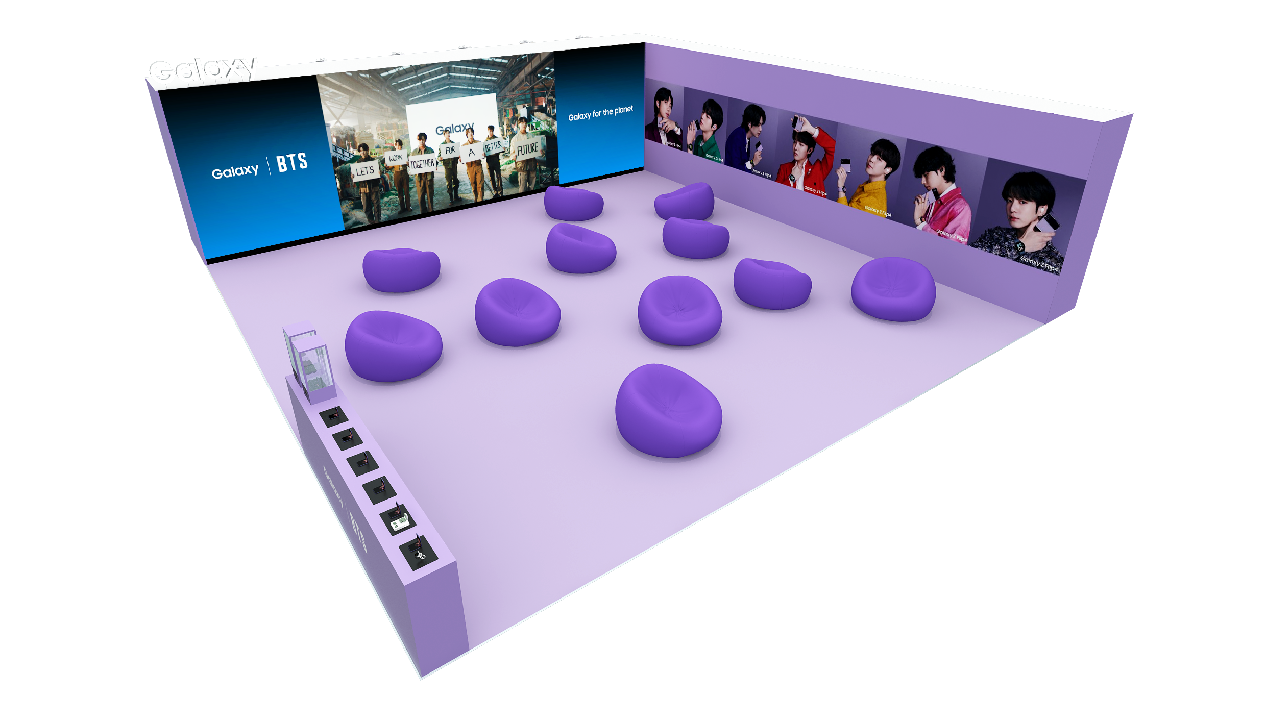 Galaxy Harajuku」、期間限定のBTSコラボ「Galaxy│BTS Experience