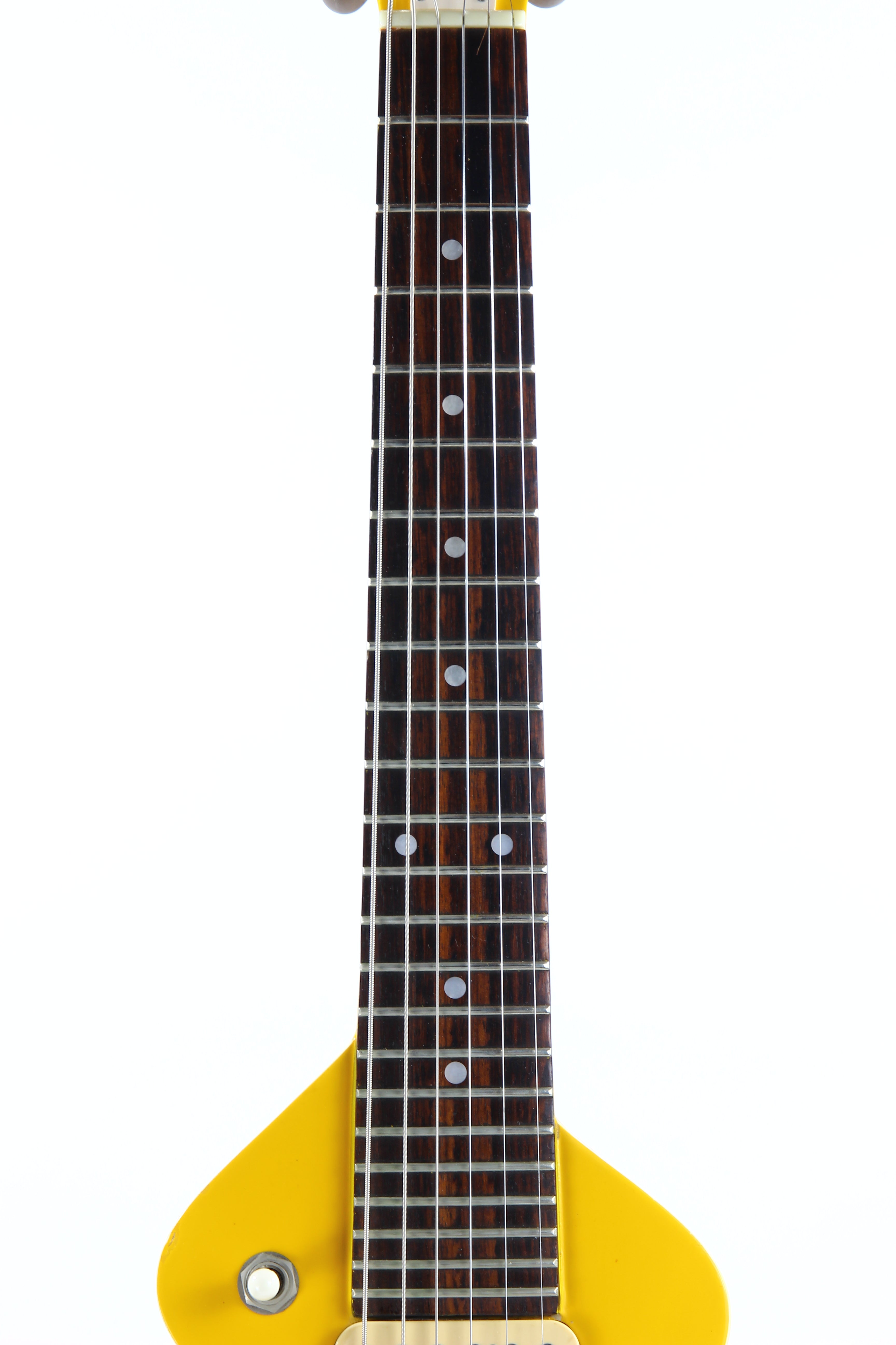 c. 1983 Hondo Dan Erlewine Chiquita Banana Yellow Travel Guitar w