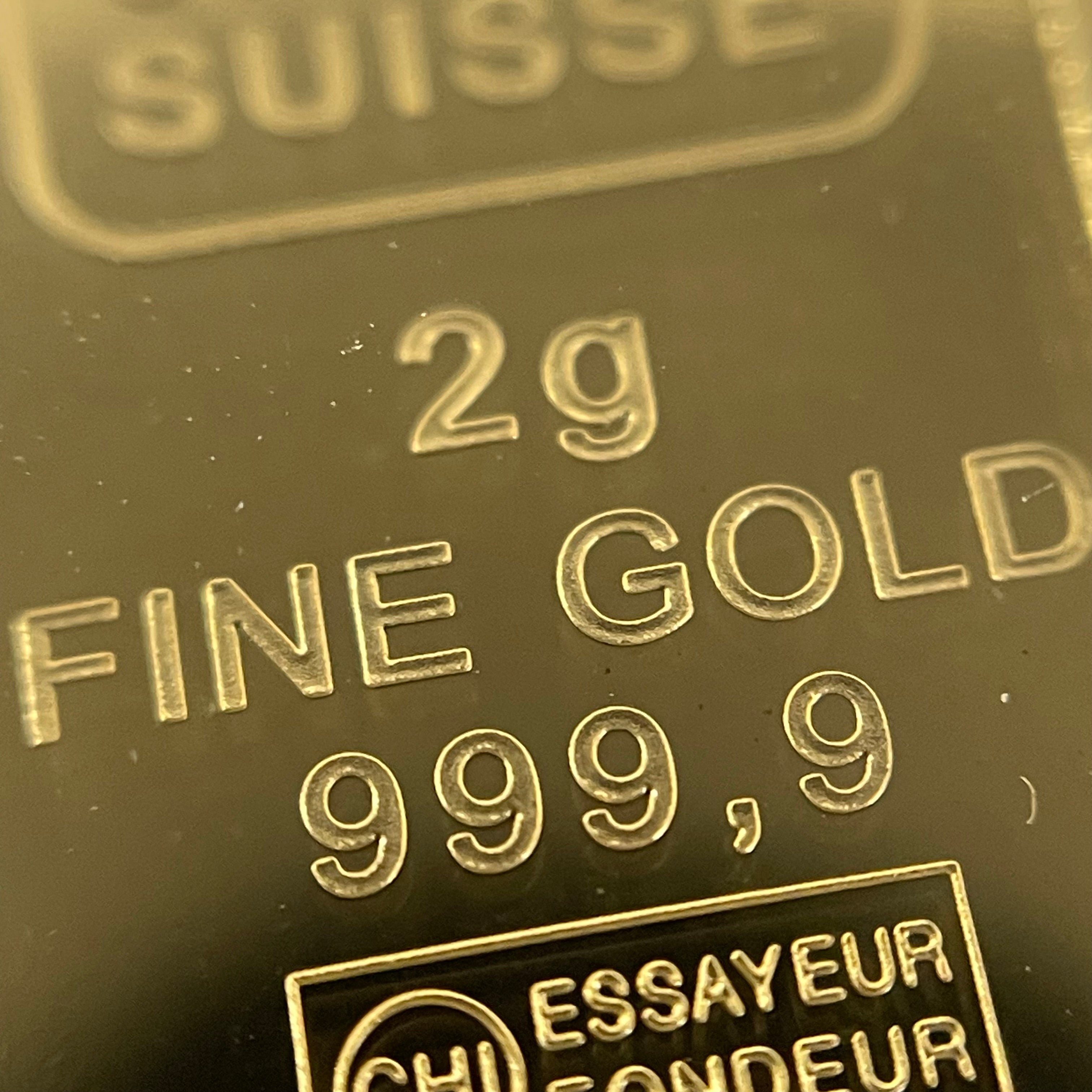 送料無料】ノンブランド CREDIT SUISSE LIBERTY 純金インゴット2g／枠