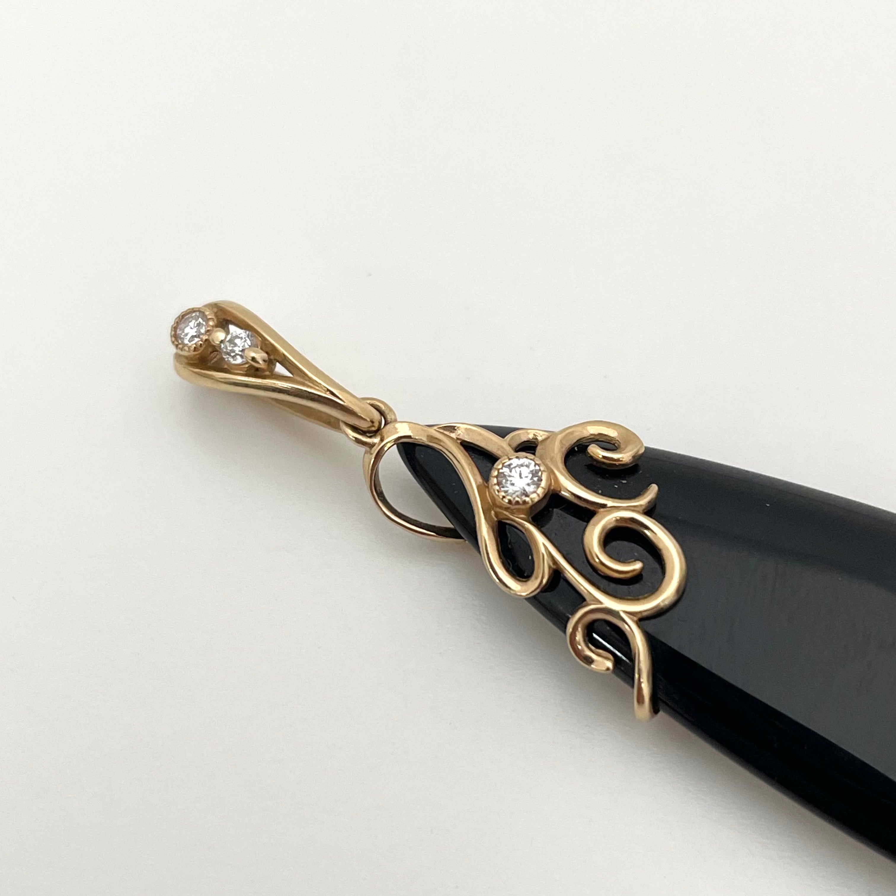 送料無料】ノンブランド K18オニキス ペンダントトップ 29.77ct/FD0