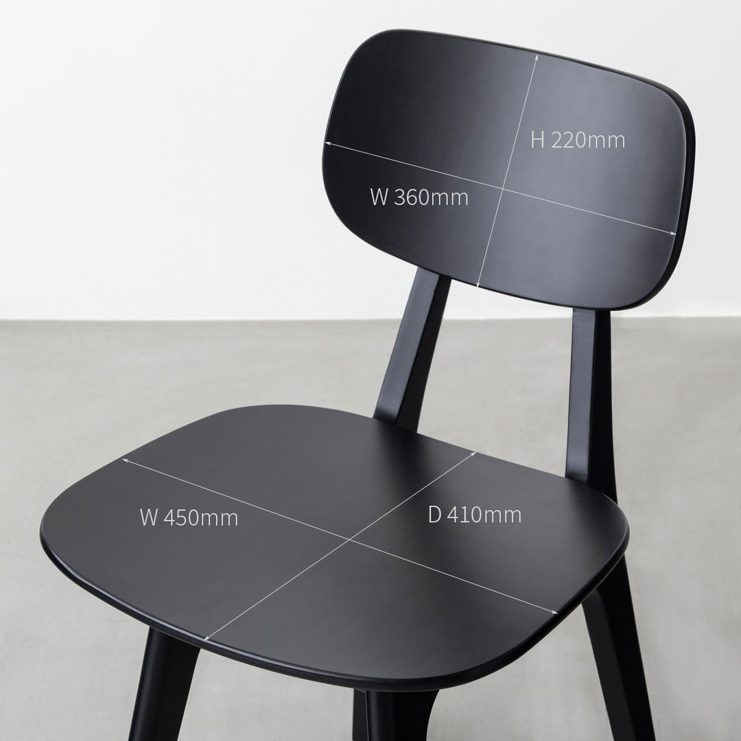 Retro - Black レトロなフォルムの ブナ材 ダイニングチェア – KANADEMONO