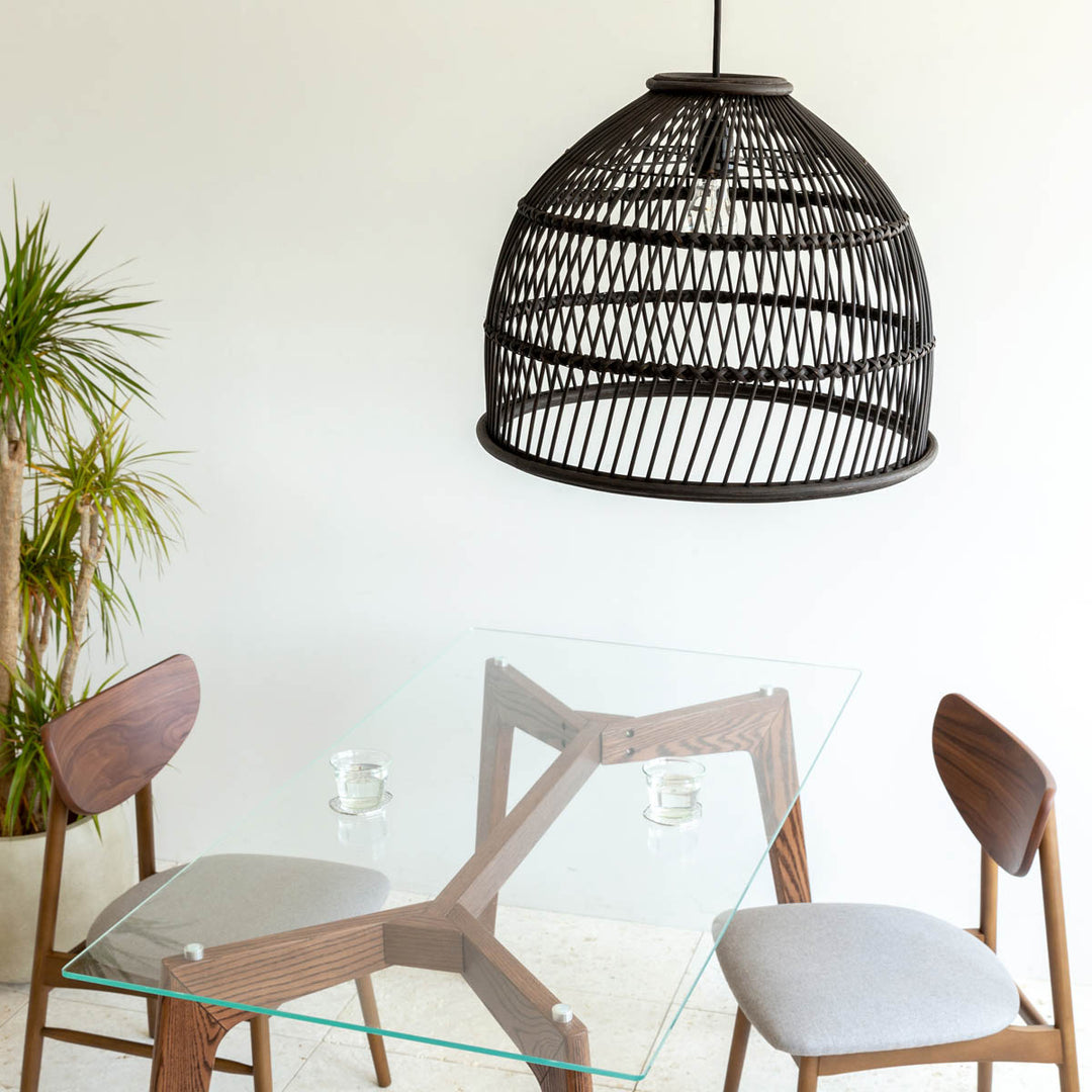 Rattan × Black シックなラタン ペンダントライト – KANADEMONO
