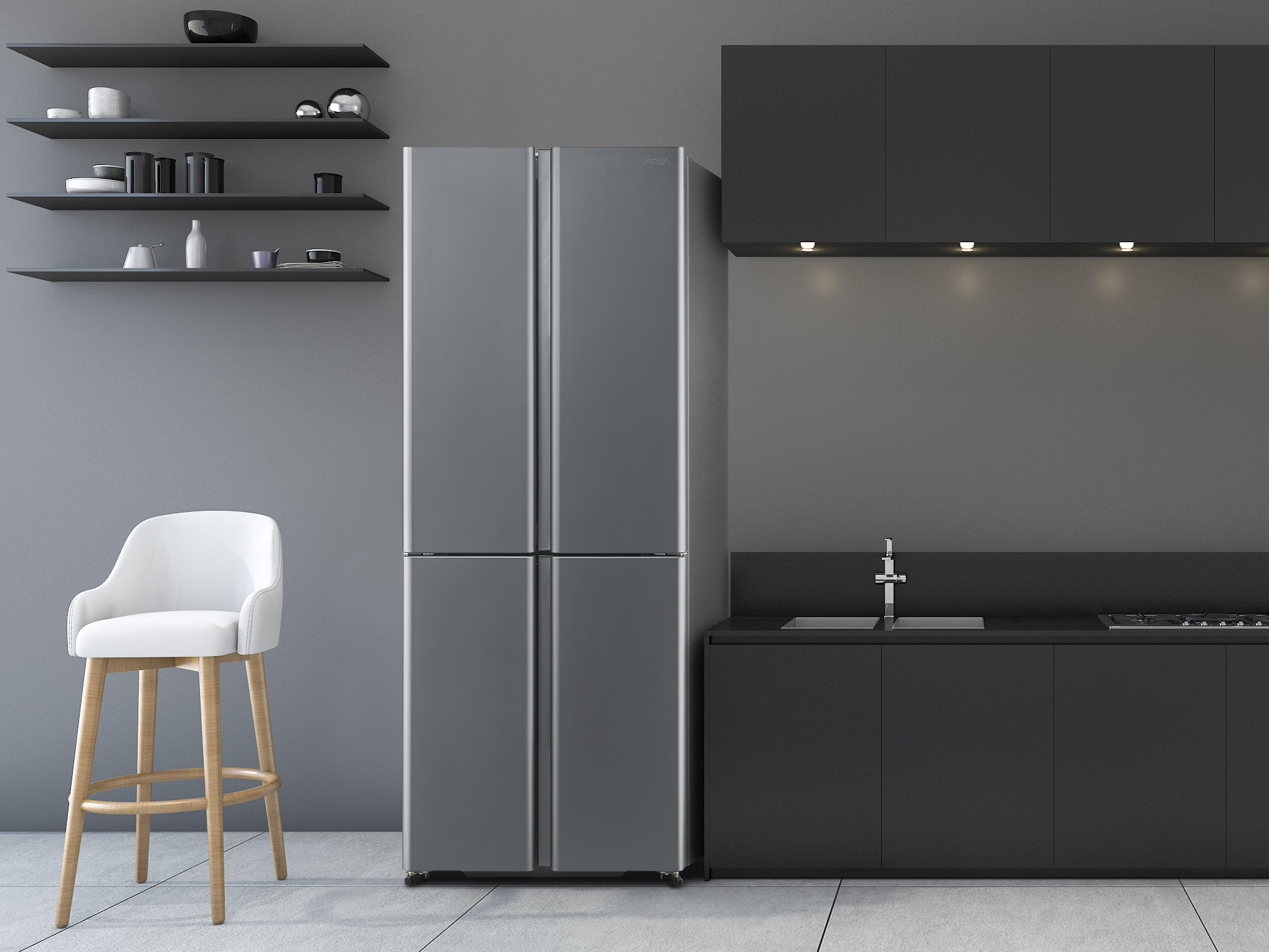 アクア、深澤直人デザインの冷蔵庫。冷凍室も整理しやすい大容量