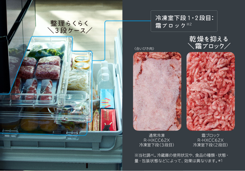 HXCCタイプ R-HXCC62X ： 冷蔵庫 ： 日立の家電品