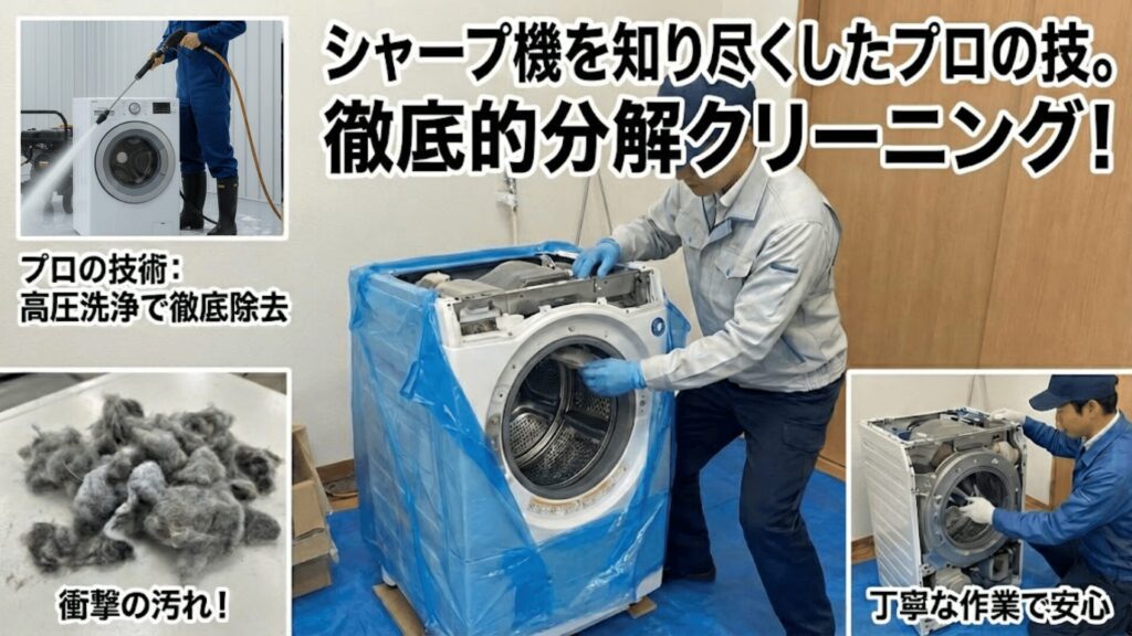 シャープドラム式洗濯機の乾燥不良は「分解クリーニング」で解決