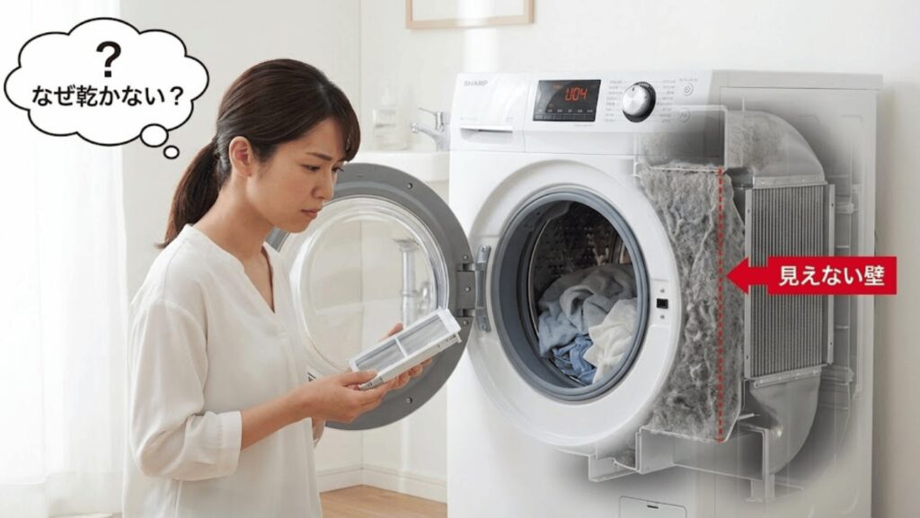 シャープドラム式洗濯機の乾燥不良は「分解クリーニング」で解決