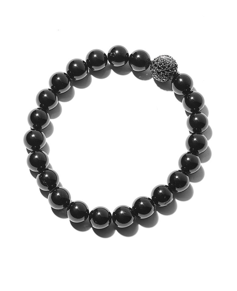 8mmブラックダイヤビーズブレスレット – 買えるLEON