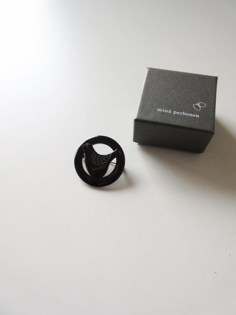 2023AW mina perhonen / ミナペルホネン aba7284 tori ブローチ F BLACK