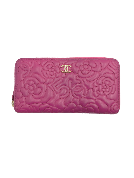 CHANEL シャネル カメリアステッチ ラウンド長財布 財布・小物