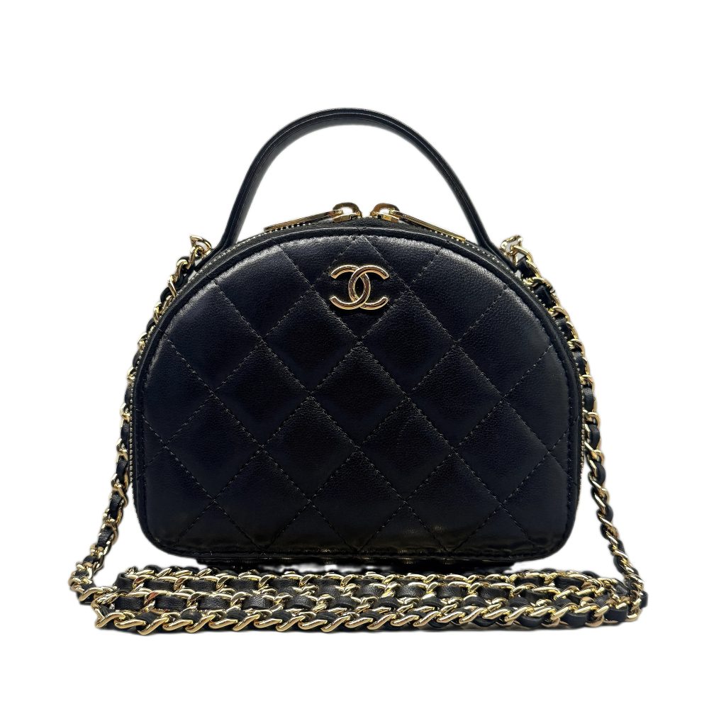 CHANEL シャネル チェーンショルダー バッグ リザード ブラックの買取