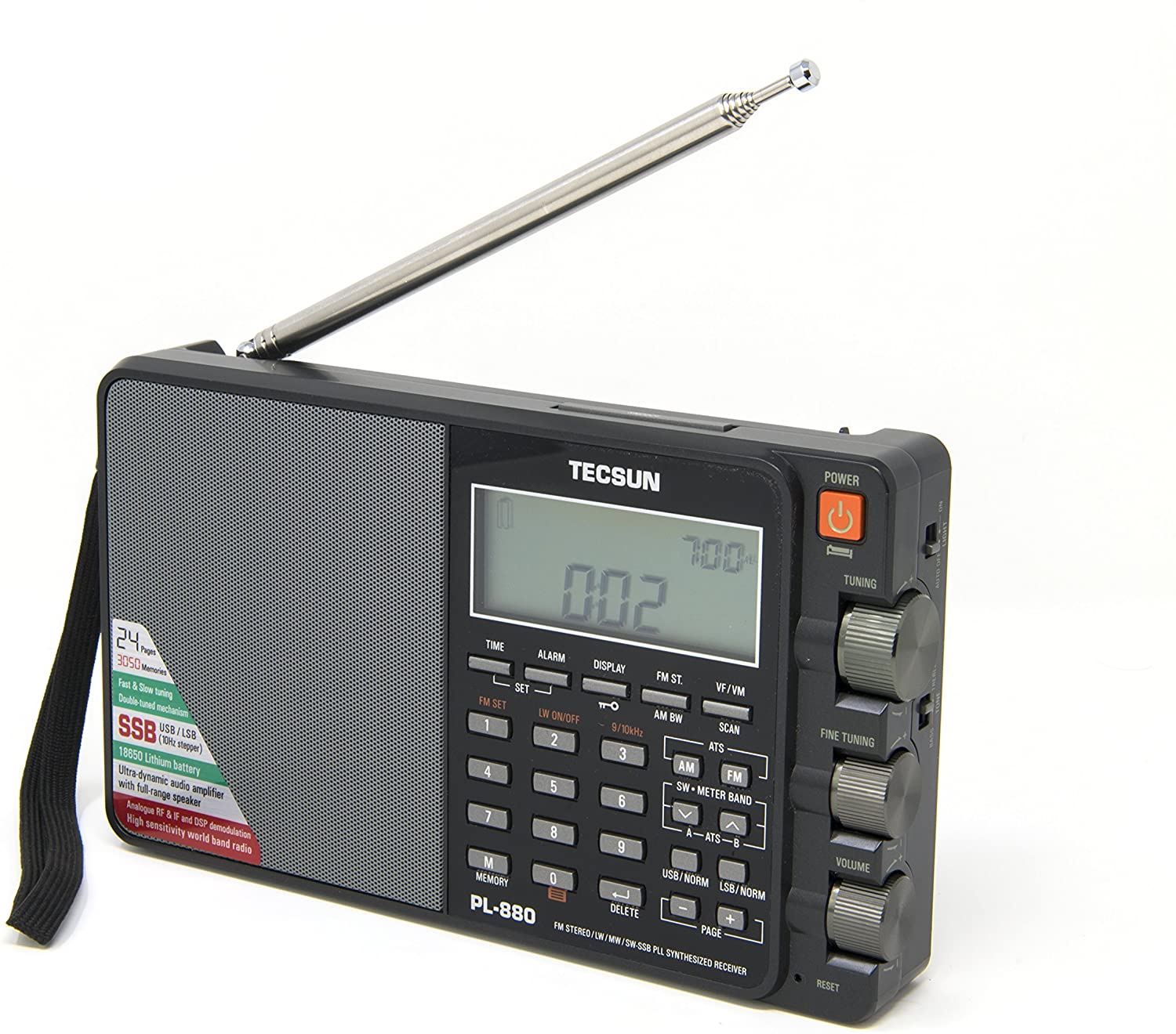 Tecsun PL880 PLL Dual Conversion AM FM Shortwave Portable Radio