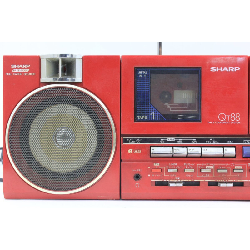 SHARP】QT-88 ダブルカセットラジカセ 昭和レトロ 通電OK ジャンク