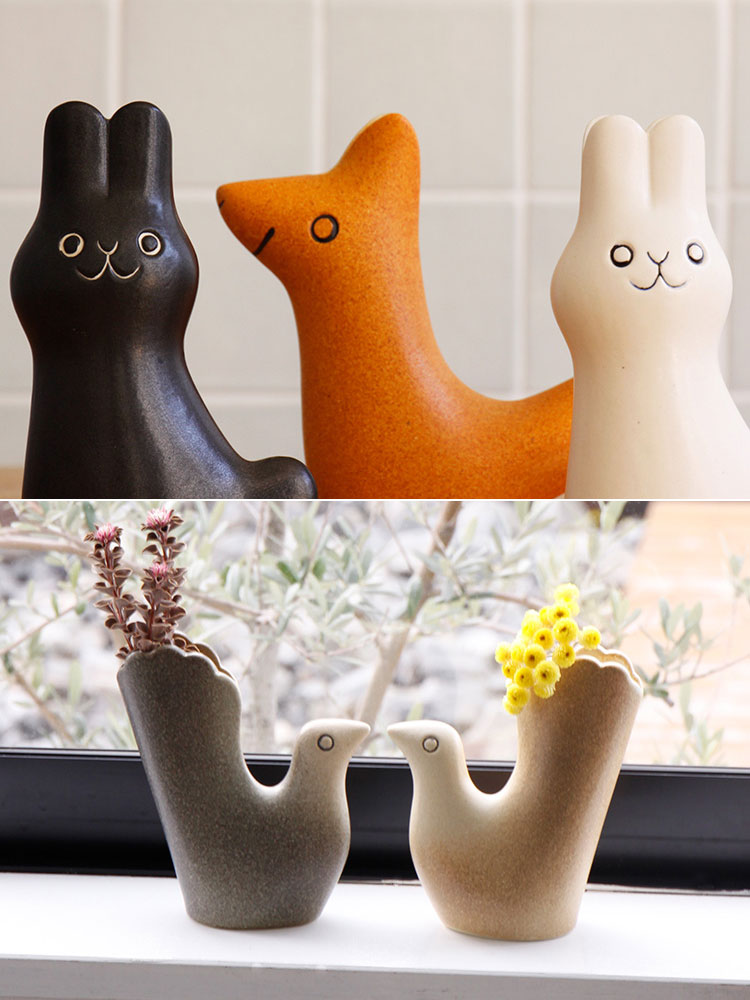 フラワーベースオブジェ 鹿児島睦×Keramikstudion En Liten Van 小さな