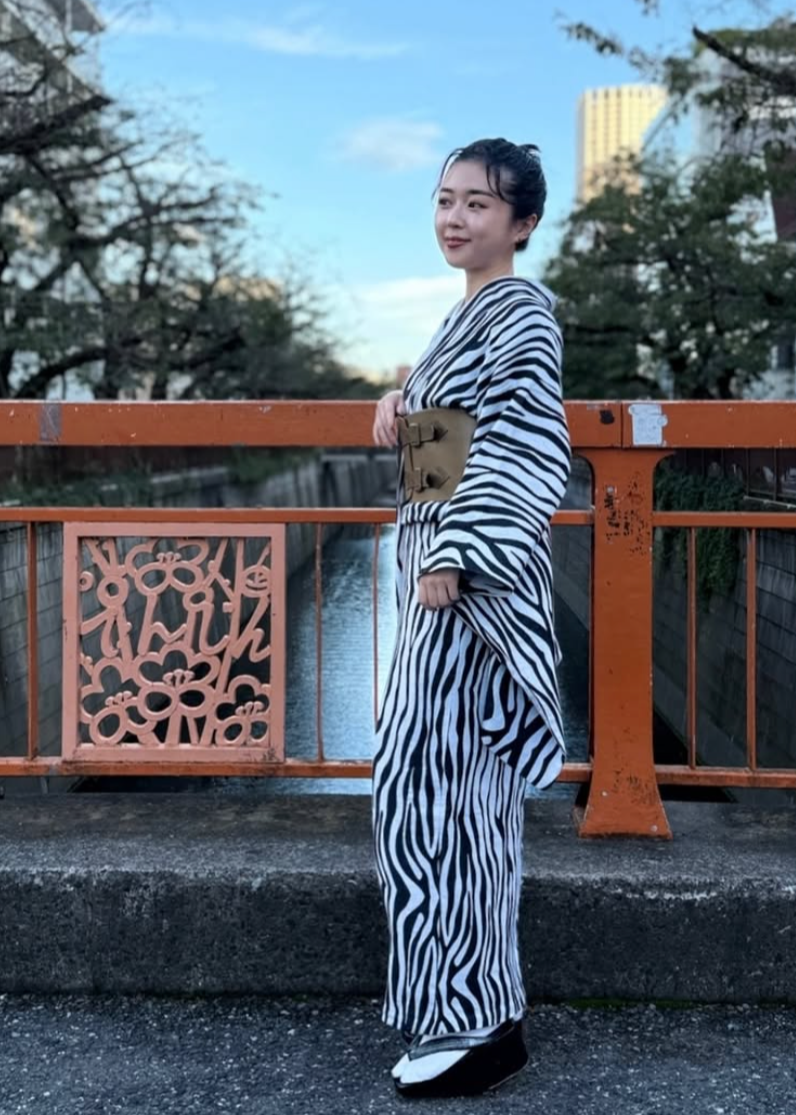 着物｜木綿｜米織小紋 ゼブラ 白黒｜鷹山堂｜単衣