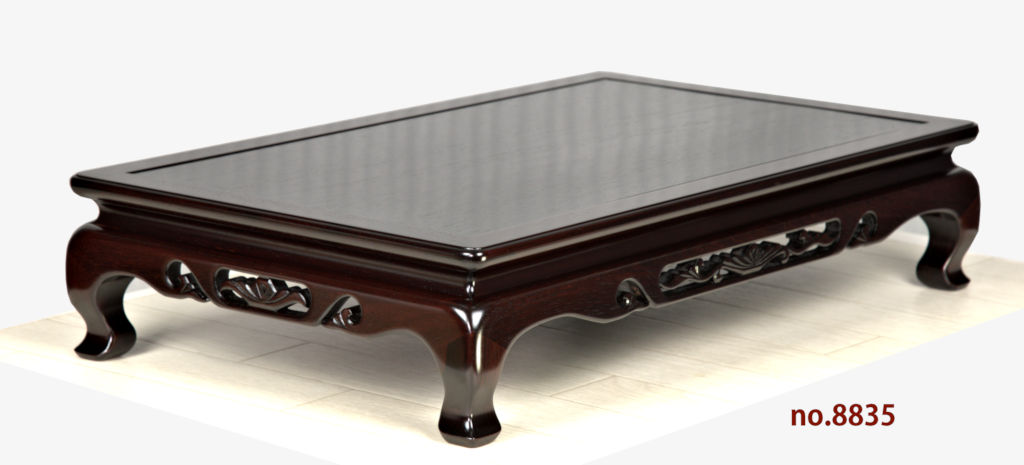 花台: 紫檀 木原作 透かし彫り 1.8尺 平台 大阪唐木指物工芸 no.8835