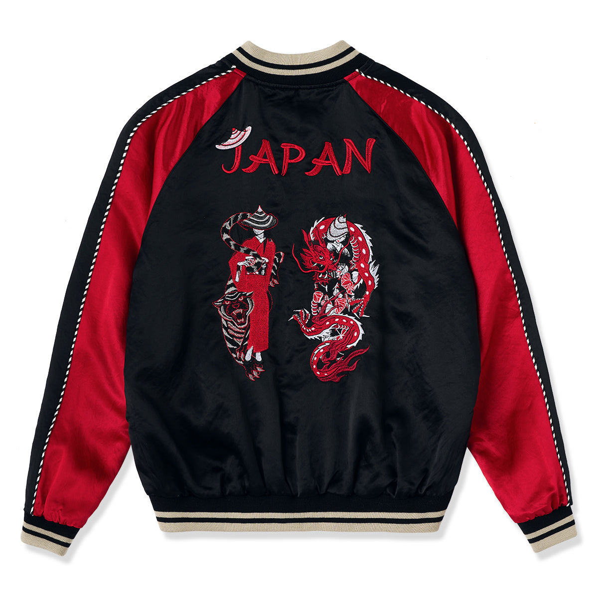 横須賀「影虎赤龍」浮世絵風刺繡入りスカジャン – Karakubuy