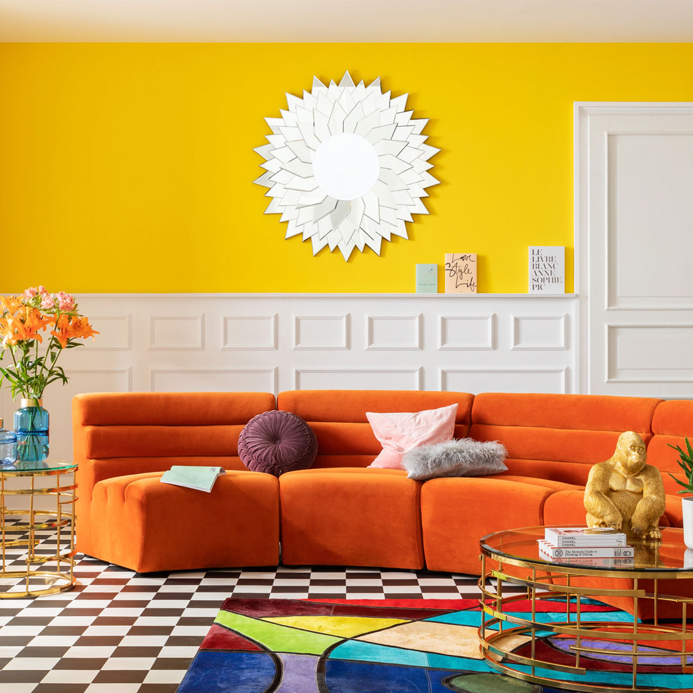 エレメント ウェーブ オレンジ ソファ - L型ソファー・コーナー