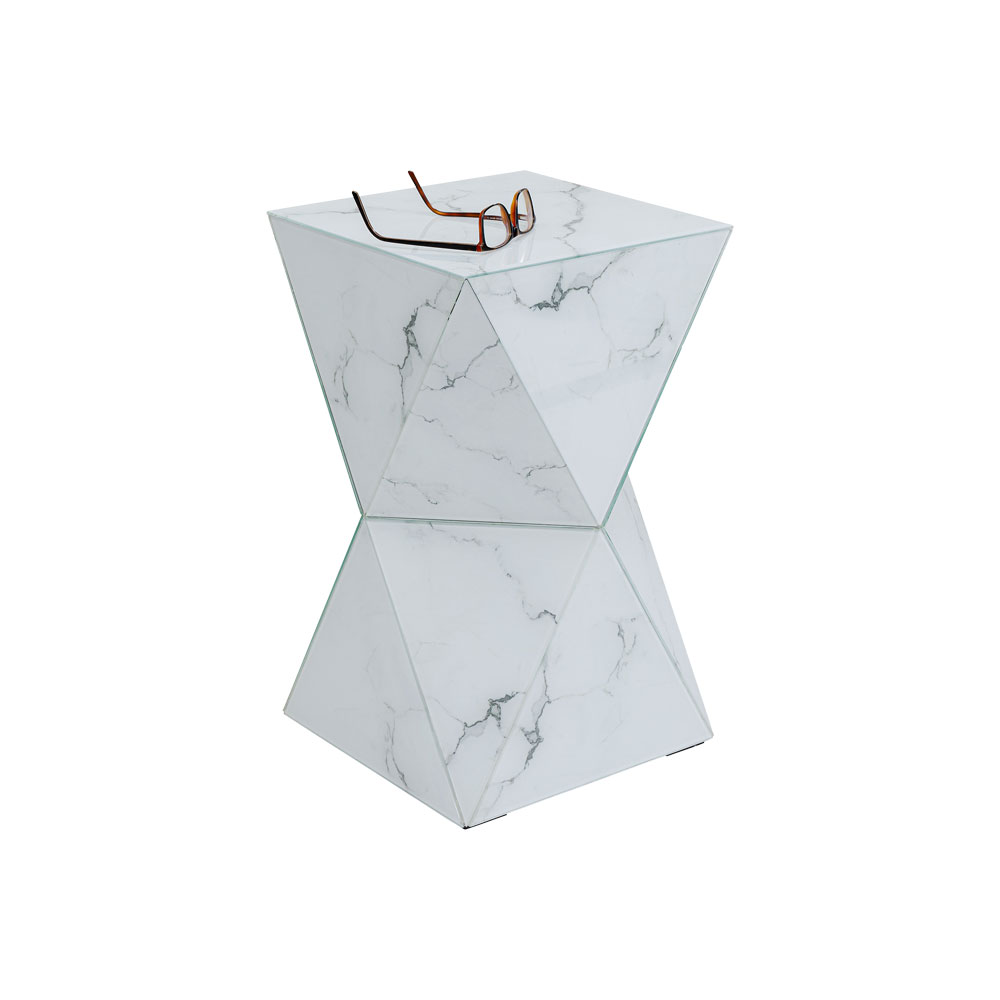 廃番】ラグジュアリー トライアングル マーブル サイドテーブル