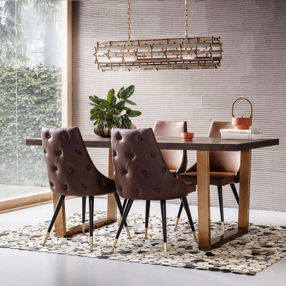 アーバンデザイア ブラウン ダイニングチェア - ダイニングチェアの