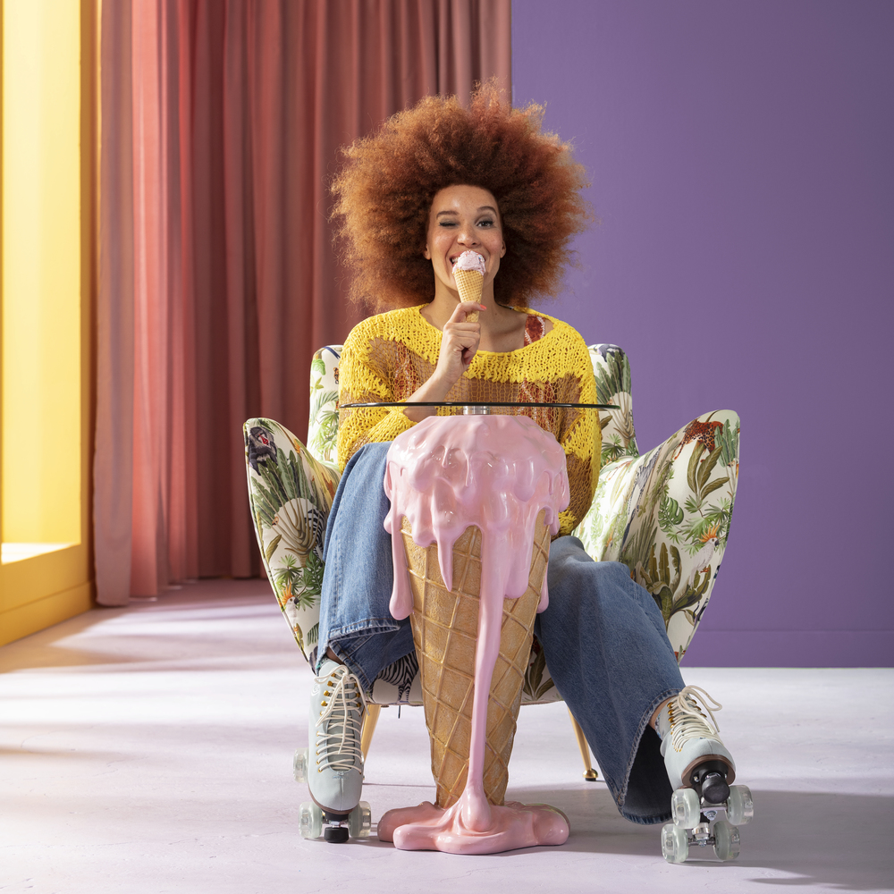 アイスクリーム ピンク O48cm サイドテーブル - サイドテーブルの通販