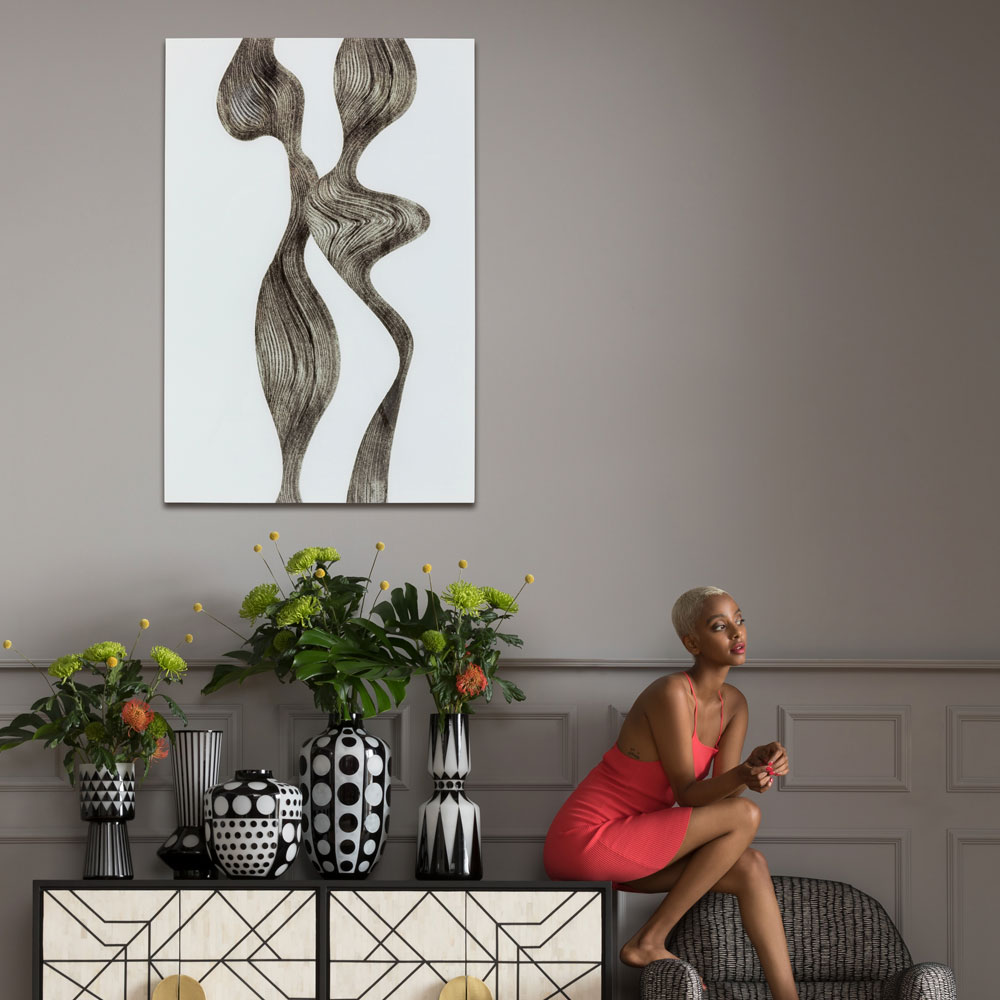 廃番】アブストラクトアート パートⅡ80×120cm ガラスアート ｜【KARE