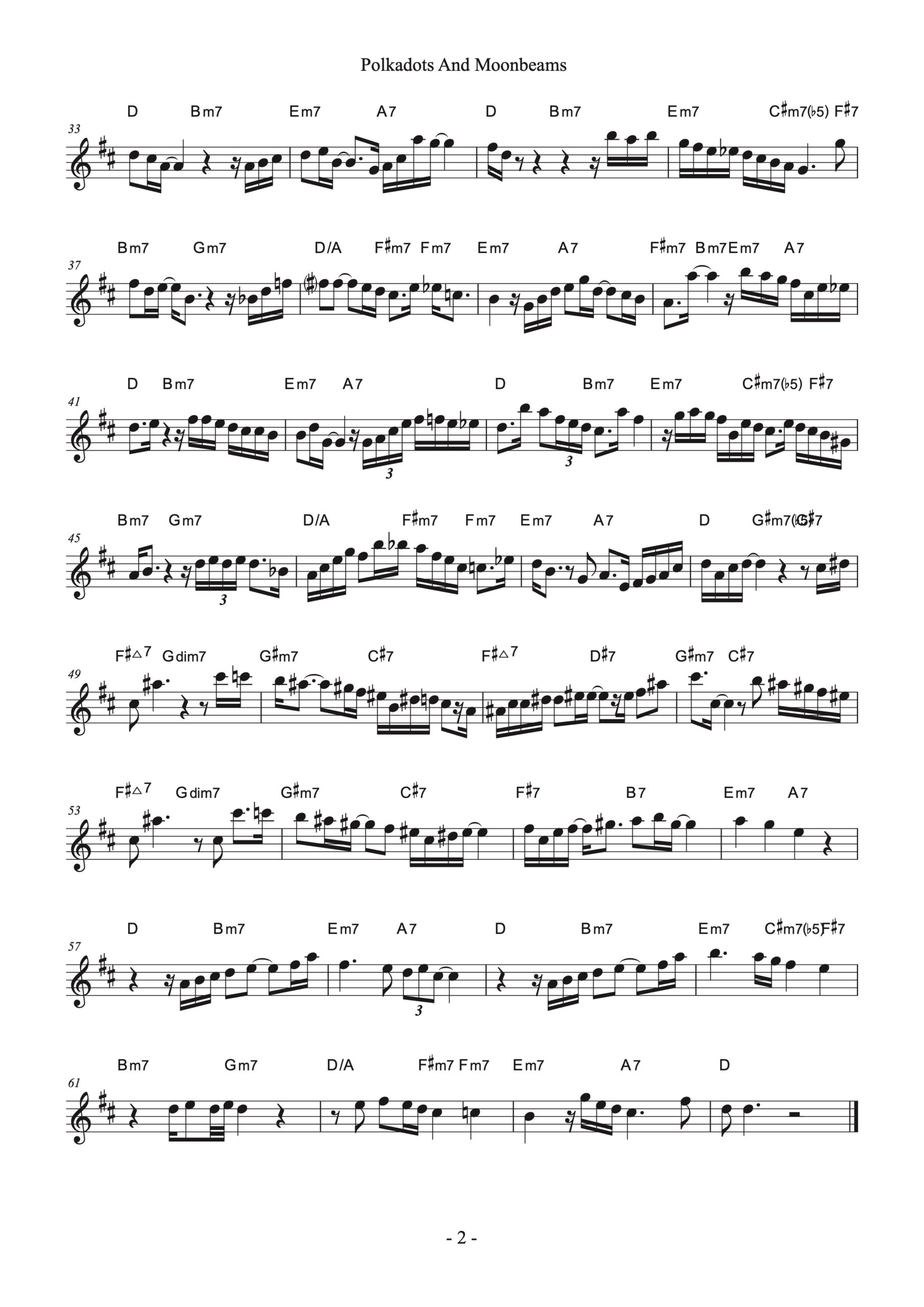 Polkadots And Moonbeams」でのソロ例 | Katsu's SAXWORLD