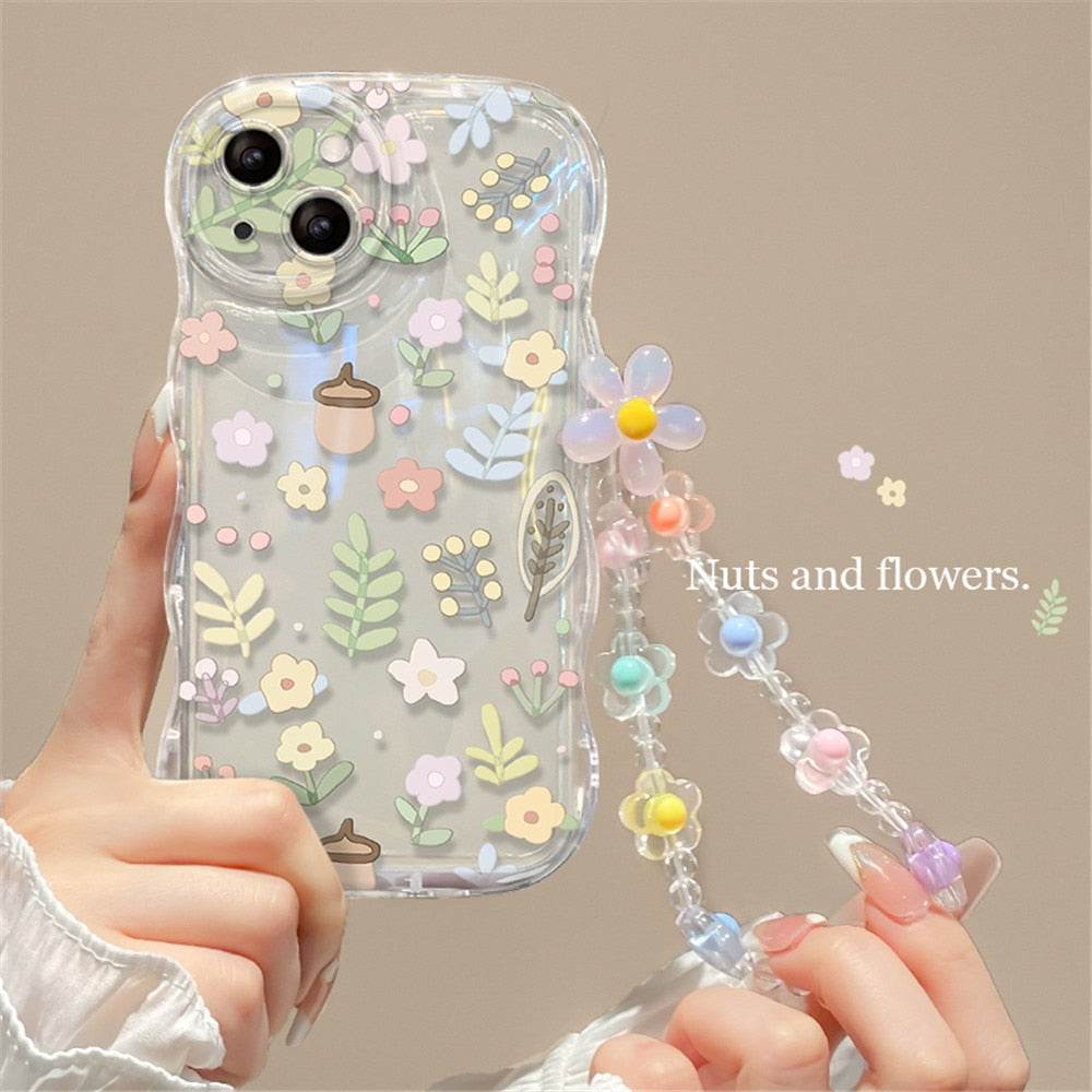 スマホアクセサリー DECO depuis 1985 3D FLOWER MALTI CHAIN DECO