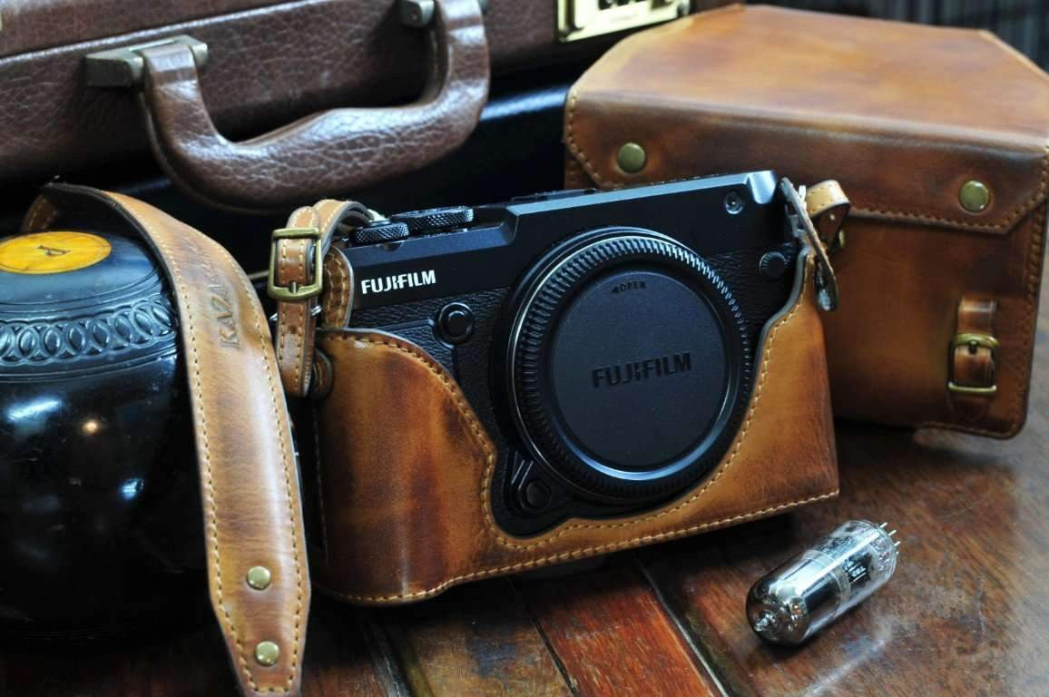 Fujifilm GFX50R Handcrafted Leather Camera Case - Kaza-deluxe