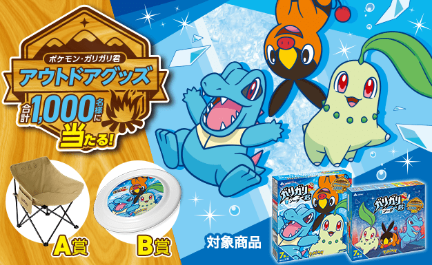 赤城乳業の懸賞「ポケモン・ガリガリ君アウトドアグッズが合計1,000名