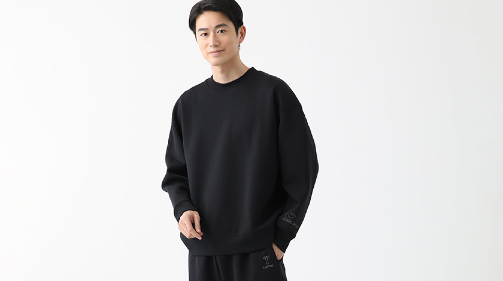TENTIAL クルーネックプルオーバー ブラック スウェット L 楽天市場