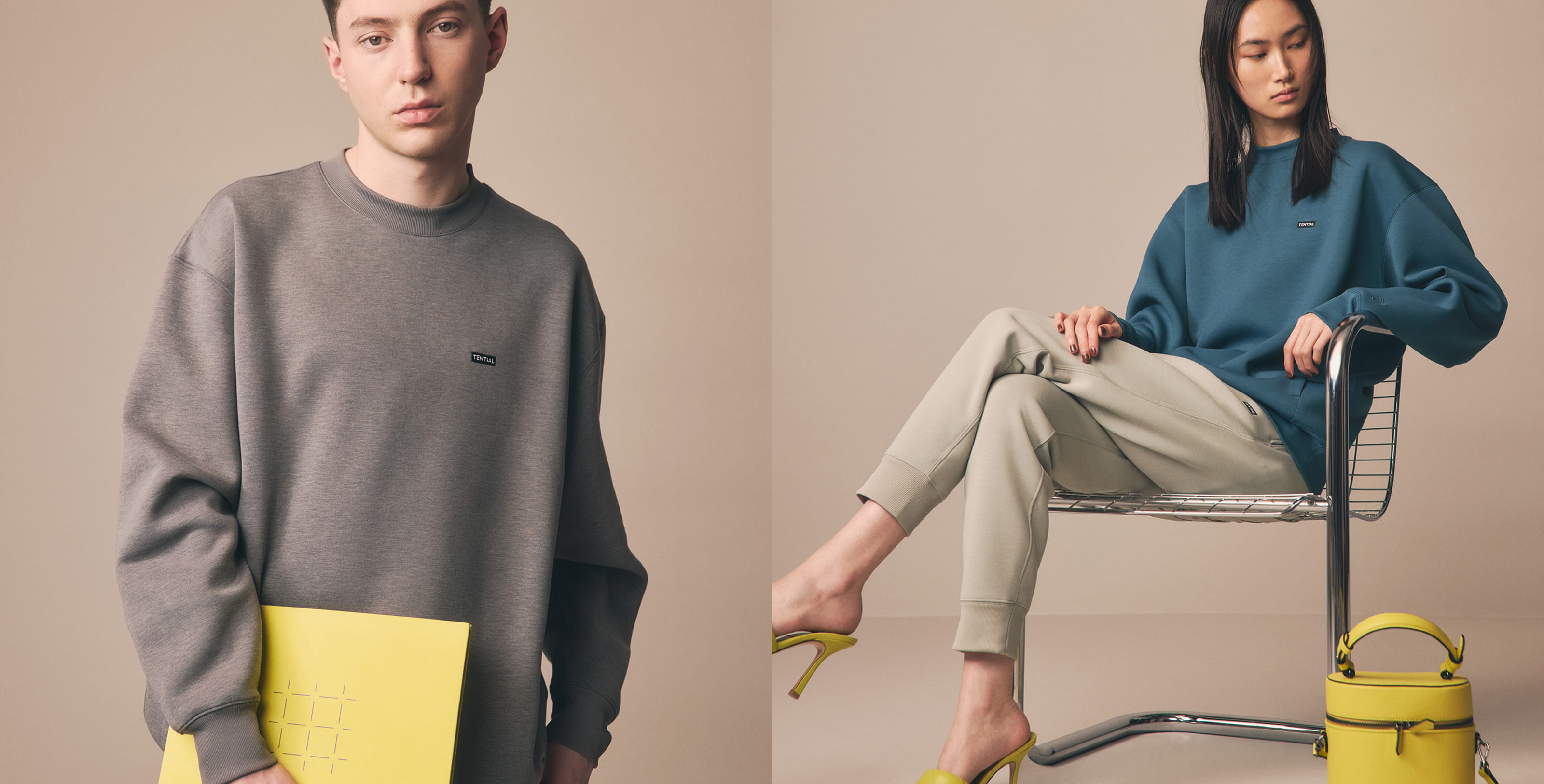 テックスウェット】クルーネックプルオーバー / 上下セット（クルー