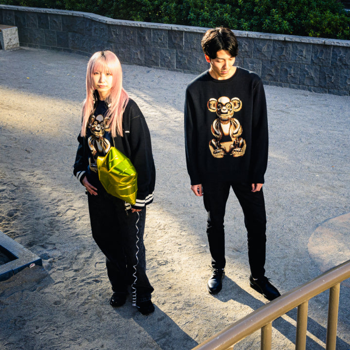 Metal Knit】SARU / ニットセーター / BLACK / 編み物☆堀ノ内×VINYL