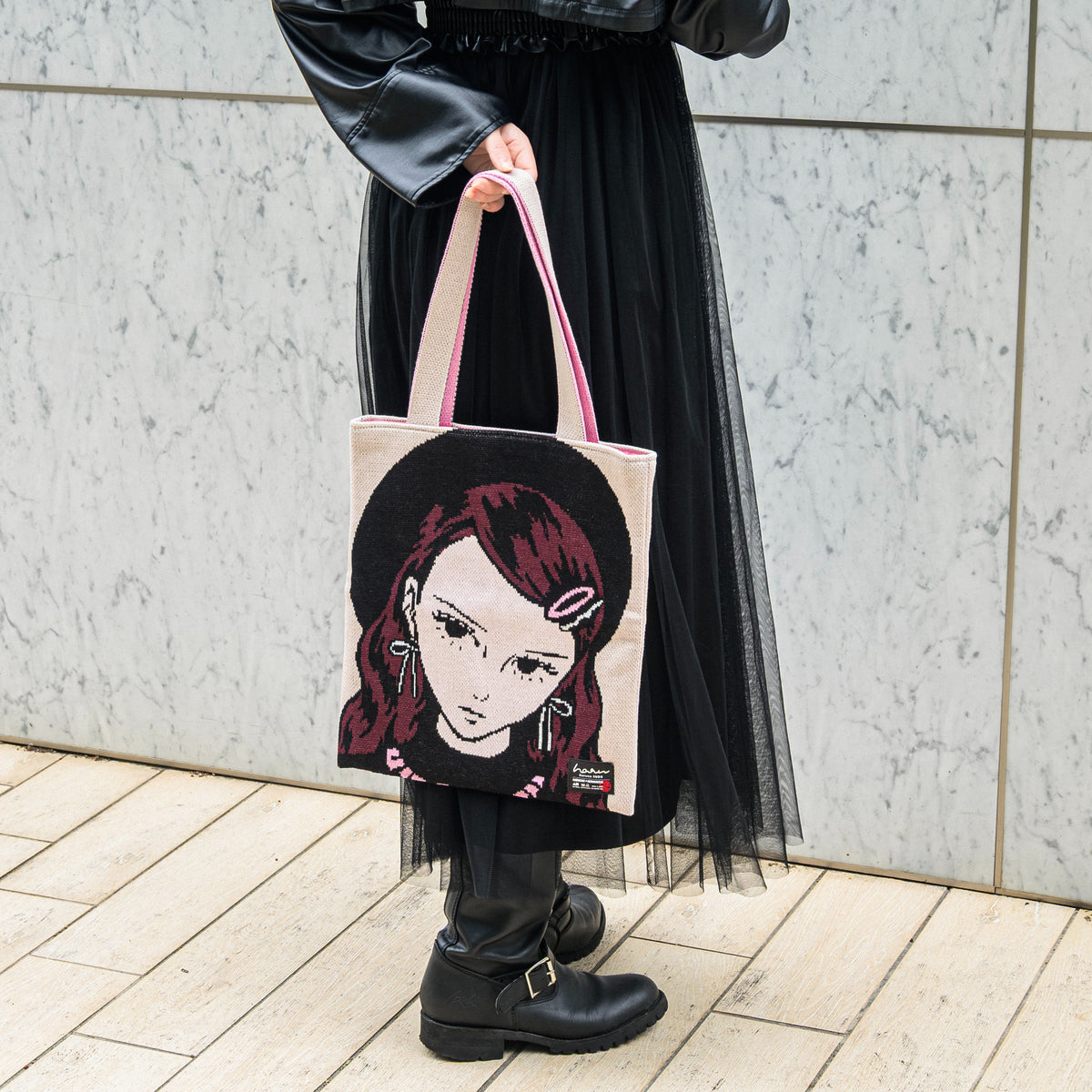 編み物☆堀ノ内×須藤はる奈コラボニットバッグ（Beige）