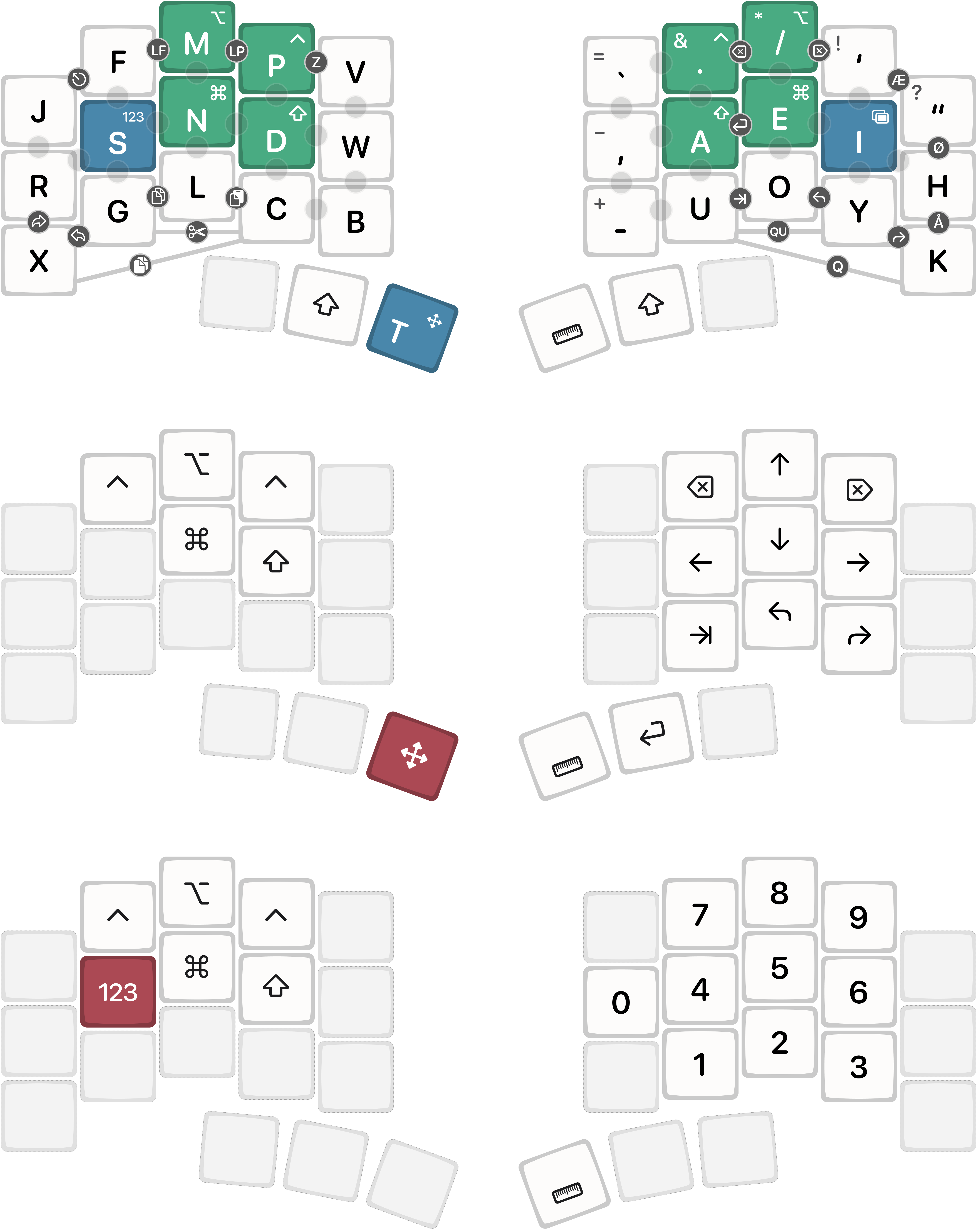 alterecco's Ahokore/Ferris 34-key keymap | KeymapDB