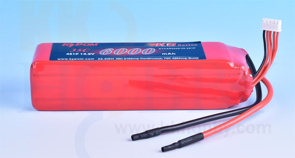 KK HOBBY】 バランス充電端子付 リポバッテリー KYPOM K6 14.8V 6000mA